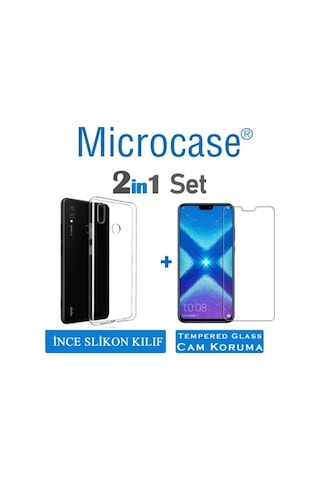 Microcase Huawei Honor 8X Ince 0.2 Mm Soft Silikon Kilif + Cam 288817415 - Seçenek / Cam Koruma-Tempered Glass Istemiyorum