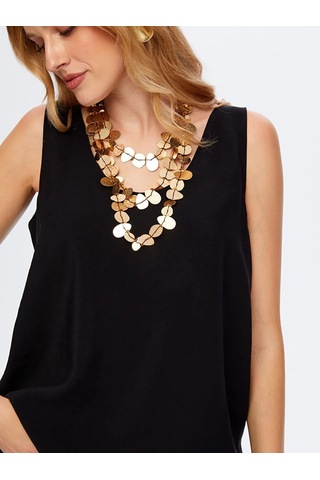 Faik Sönmez Modallı V Yaka Örme Kadın Atlet W26atl011 Siyah