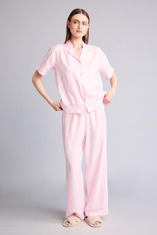 Defacto Regular Fıt Uzun Boy Dokuma Pijama Alt G4372ax26sppn648 Pembe-pn648