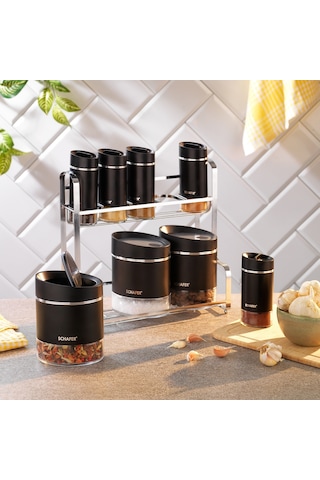 Schafer Silver Touch Baharat Takımı 9 Parça-siyah Siyah