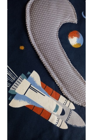 Kırlent Kılıf 37x37 Space Puantıye Mavi