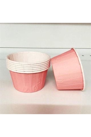 Karton Pembe Cupcake Kapsülü 50'li - Kek Ve Cupcake Sunum Kapsülü Diğer