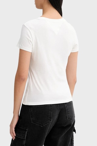 Tommy Jeans Logolu Pamuklu Bisiklet Yaka T Shirt Bayan T Shirt Dw0dw21841 Ybl Beyaz