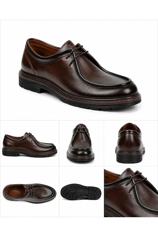 Classics Men Suni Deri Erkek Günlük Ayakkabı Loafer Ayakkabı 7722 Kahverengi