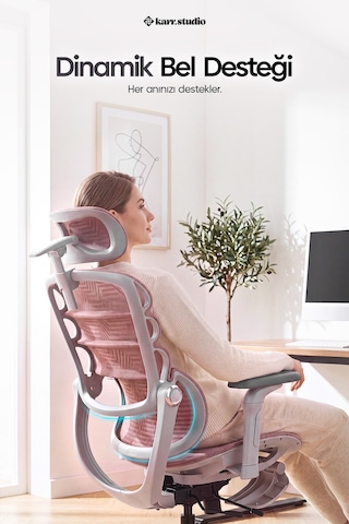 Rosso Ergonomik Çalışma Koltuğu - Pembe