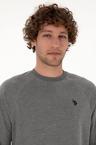 U.S. Polo Assn. Erkek Regular Fit Bisiklet Yaka Antrasit Melanj İnce Basic Sweatshirt 50313752-VR081