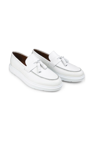 Deery Hakiki Deri Beyaz Comfort Erkek Loafer Beyaz (492271264) Beyaz