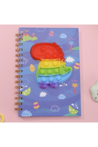 Popit Sert Kapak Defter Kedi Patisi Desenli Silgi Hediyeli Yeşil
