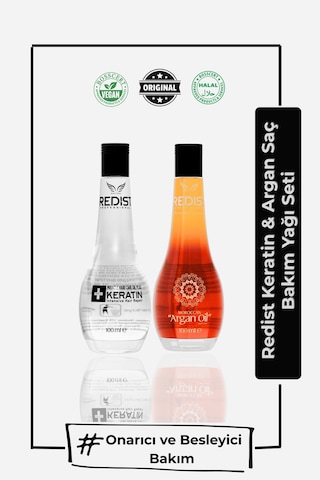 Redist Moroccan Argan Yağı Saç Bakım Yağı 100 ML + Redist Miracle Keratin Yağı 100 ML