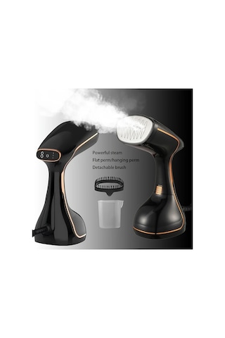 Honeybeeshop Siyah Avrupa Standartlarina Uygun Tasinabilir El Buharli Utu Ev Seyahat 3 Kademeli Ayarlanabilir Kirisiklik Onleyici