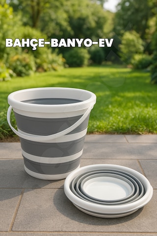 Yer Kaplamaz 13 Lt Katlanır Kova - Temizlik Kovası - Su Kovası