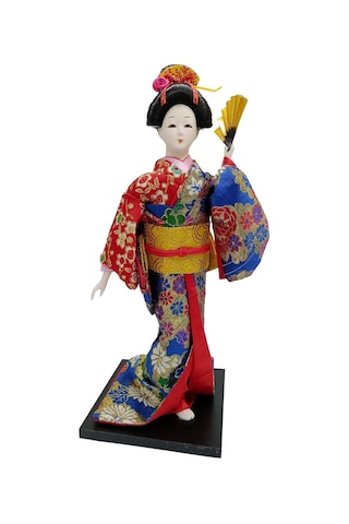 Japon Kimonolu Geyşa Bebek Kabuki Biblo 30 Cm No.17 Anime