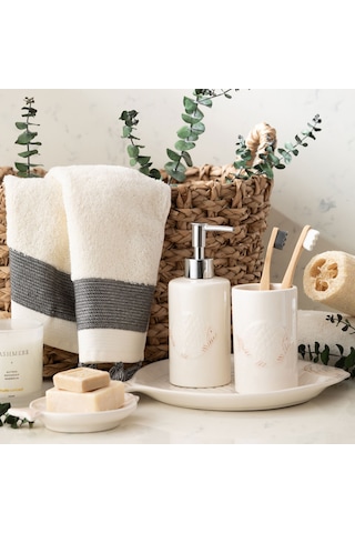 Mudo Home Marıne Fısh 4'lü Kutulu Banyo Seti Beyaz