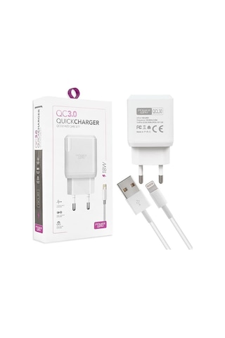 Powerway Qcl30 Hızlı 3000 Ma 18 Watt Lightning Şarj Kafa Başlık Adaptörü