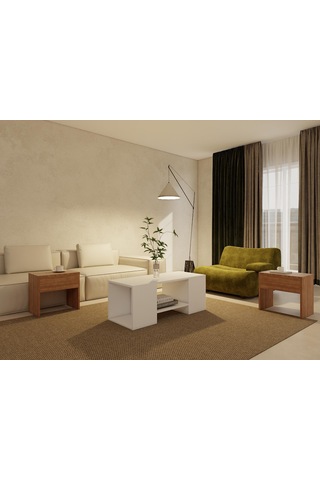 Lupo Orta Sehpa Marbellakiraz Beyaz Renk Beyaz