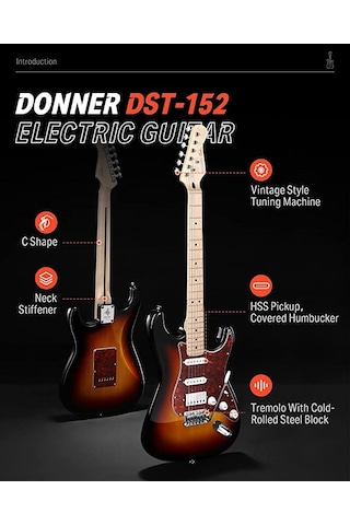 Donner Dst-152 Full-size St Elektro Gitar Seti Sunburst