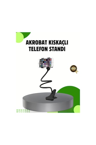 Akrobat Masaüstü Mandallı Telefon Tutucu 360 Derece Dönebilen Cok Renkli