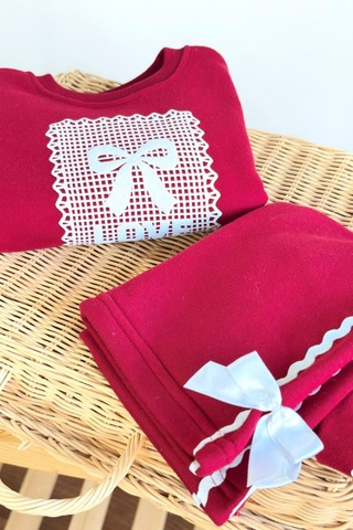 Miniğimin Cicileri Love Dantel Desenli Kız Çocuk 2 Li Takım - Bordo Diğer