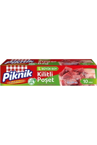Piknik Gıda Ambalaj Kilitli Poşet Büyük 10&apos Lu 1396 0