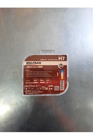 12v H7 Far Ampulü Ultravision %200 Yüksek Işık - Wolfram 22197 Uv