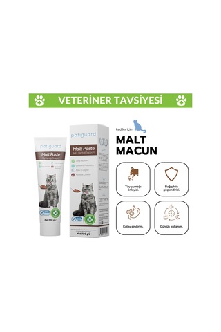 Patiguard Malt Paste Tüm Kediler İçin Tüy Yumağı Önleyici Antihairball 100 G