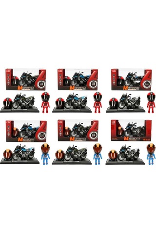 1:14 Sesli Ve Işıklı Bmw Off-road Die Cast Çek Bırak Motosiklet