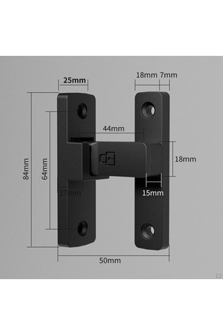 Jokmae Gri 90 Derece Kapı Mandalı - Metal Koruyucu, Katlanır 5x8.4cm