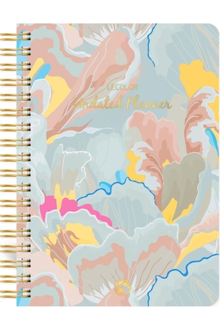 Süresiz Planlayıcı Spiralli Ajanda Defter Lotus 17x24 Cm Çok Renkli