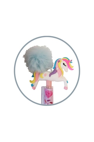 Unicorn Ponponlu Versatil Kalem Mavi 1 Adet Tek Boynuzlu Pompom 0,7 Uçlu Kalem Hediye Kalem Figürlü Sevimli Kalem