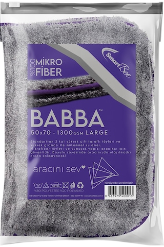 SmartBee Babba Çift Kat Mikrofiber Oto Kurulama Havlusu 50×70