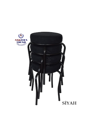 Siyah Ayaklı 4 Adet Mutfak Balkon Taburesi