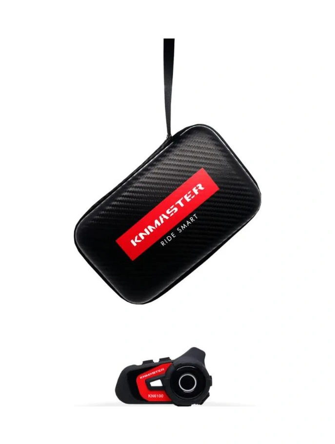 Knmaster Kn6100 Motosiklet Kask İnterkom Bluetooth Intercom Kulaklık Seti Kırmızı