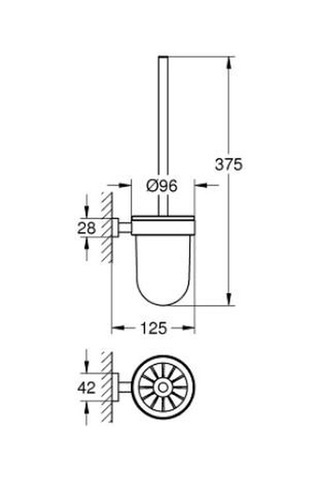 Grohe Essentials Cube Tuvalet Fırçası Seti - 40513al1 Gri