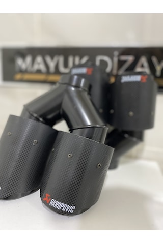 Akrapovic Karbon Egzoz Ucu Çift Çıkış 90mm Sağ Sol Set --mayukdiz