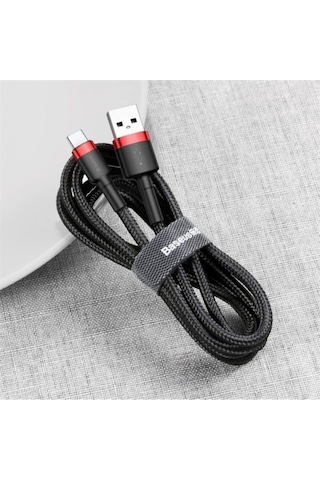 Baseus Cafule 2a Type-c 2 Metre Şarj Kablosu Gri - Siyah