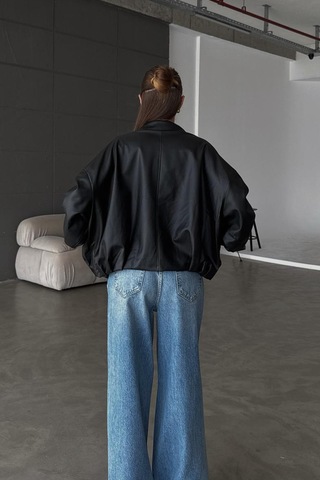 Öner Kadın Oversize Deri Ceket Oversize Fermuarlı Kemer Detaylı Günlük Kadın Ceket Siyahqw32456tyrewq Siyahqw32456tyrewq
