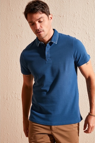 Buratti % 100 Pamuk Düğmeli Regular Fit Erkek Polo Yaka T Shirt 5902134 Indigo