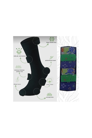 Garanti Çorap Eğlenceli Desenli Unisex Soket 6 Lı 1x Çok Renkli