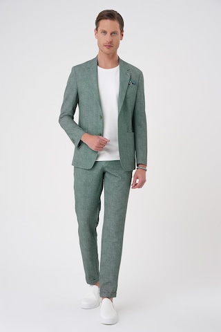 Comfort Fit Mono Yaka Çift Yırtmaç Torba Cep Casual Yeşil Ceket C 701 Yeşil