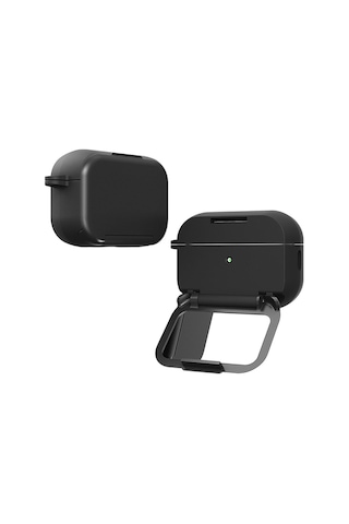 Apple Uyumlu Airpods Pro/pro 2.nesil Kılıf Stand Özellikli Aynalı Kapak Siyah