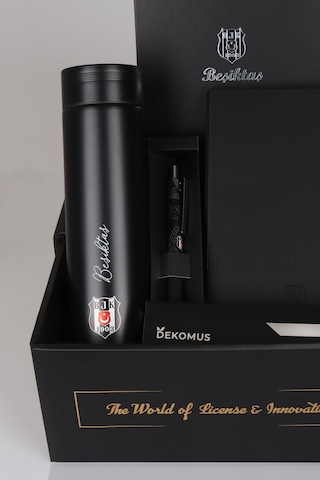Dekomus İle Lisanslı Beşiktaş Özel Kutulu Premıum 500 Ml Çelik Termos,deri Ajanda,hybrıd Tükenmez Kalem Seti Siyah
