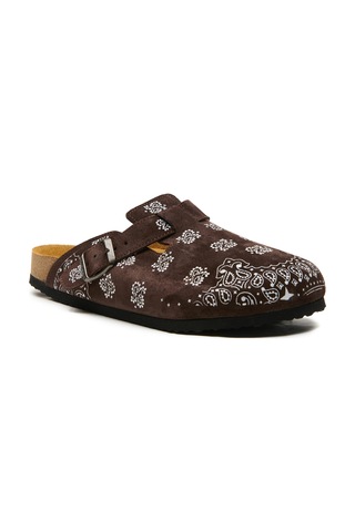 Comfortfusse Folk Capri - Erkek Ortopedik Deri Sabo Terlik Kahverengi Süet Deri