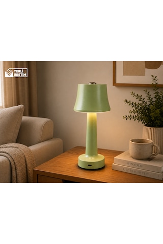 Zenlight Metal Dokunmatik Şarjlı Masa Lambası Adaçayı Yeşili