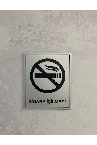 Sigara Içilmez Levhası 10x12 Cm Metal Arkası Bantlı Kolay Montaj