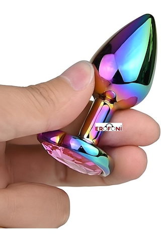 Erofoni Paslanmaz Süper Alüminyum Alaşım 7 CM Çelik Metal Çok Renkli Alıştırıcı Genişletici Anal Plug