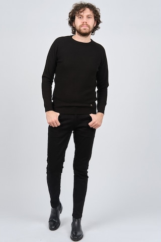 Çizgi Triko Erkek Bisiklet Yaka Slim Fit Kazak 42554259 Siyah Siyah