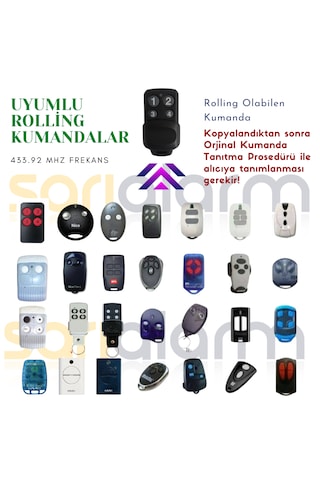 Rolling Nice, Bft, Hiland, Faac Vb. Olabilen Akıllı Kumanda 433.92 Mhz Sm-6508 Kablosuz Uzaktan Kumanda Anahtarı