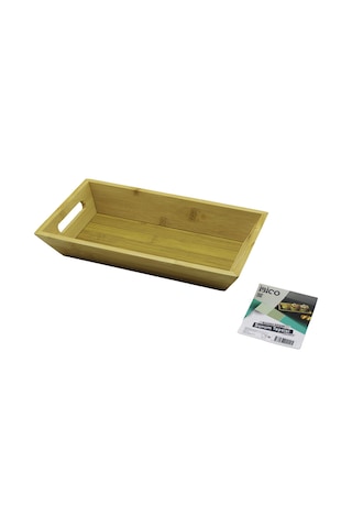 Bambu Dikdörtgen Sunum Tepsisi 16x30x4.5 Cm Çift Kulplu