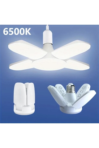 E27 Katlanabilir Fan Led Ampul 220v 110v Led Ampul Ev Tavan Beyaz