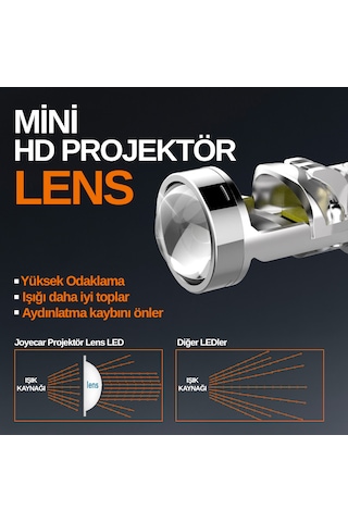 Super Focus H11 Mercekli Projektör Lens Led Far